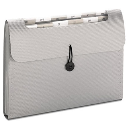 Made-To-Stick Step Index Organizer, 12-Pocket, Letter, Poly, Silver MA39418